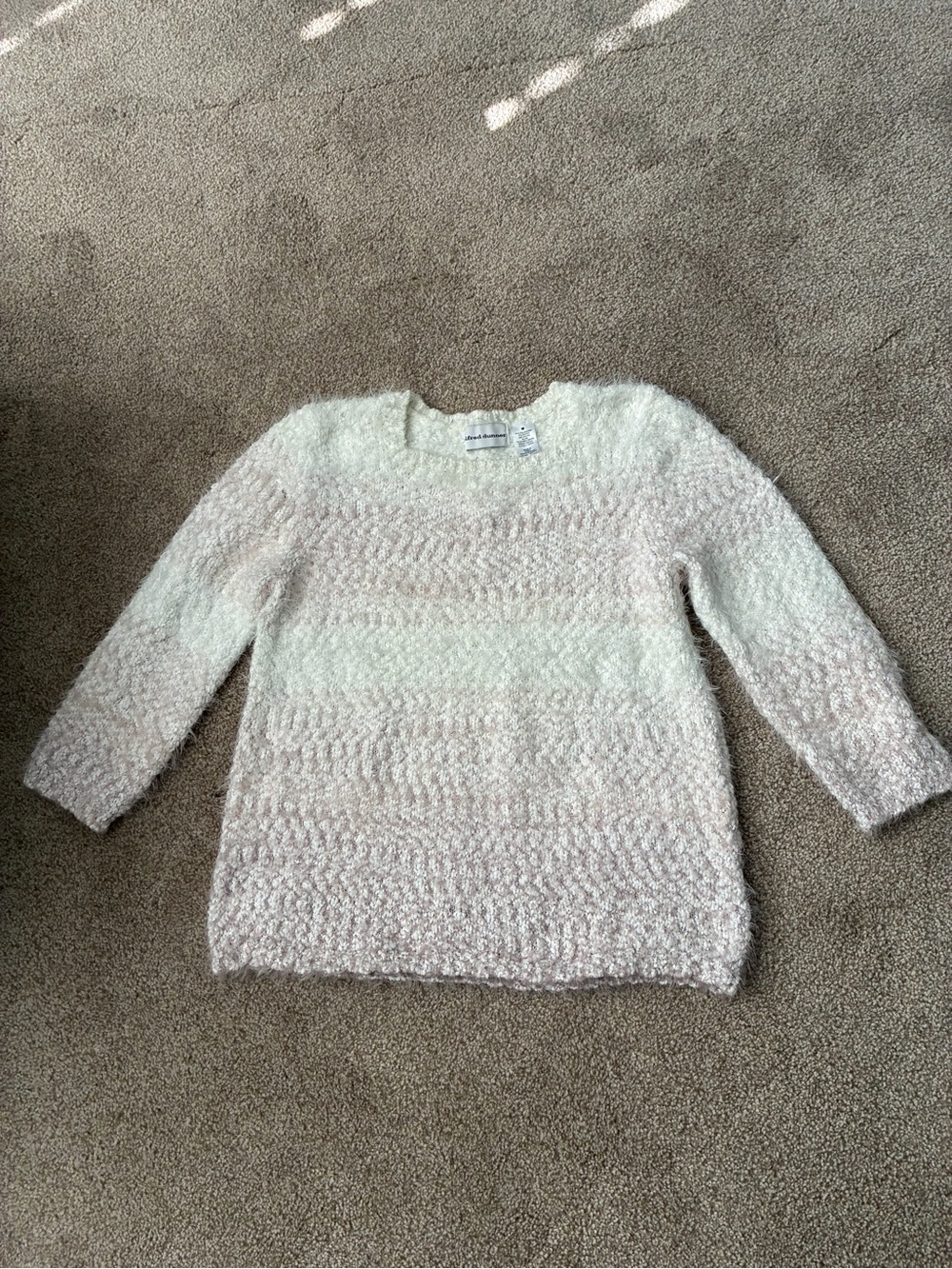 Alfred Dunner Cozy Women's Cream Knit Sweater